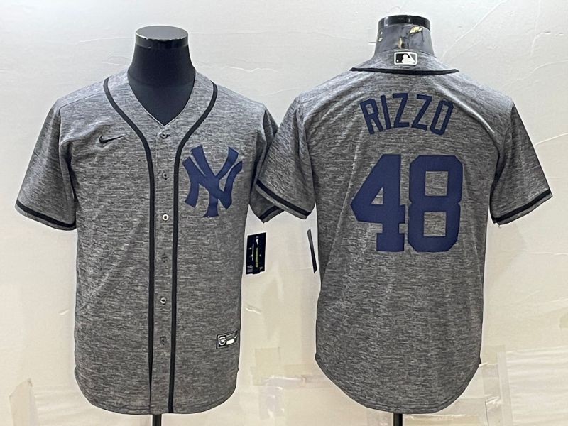Men New York Yankees 48 Rizzo Grey hemp ash Nike 2022 MLB Jerseys